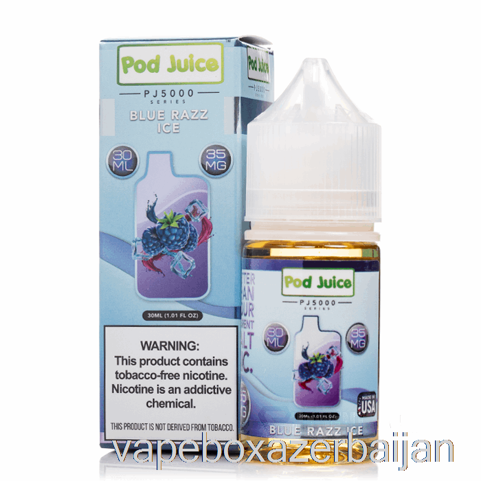 Vape Baku Blue Razz Ice - Pod Juice PJ5000 - 30mL 35mg